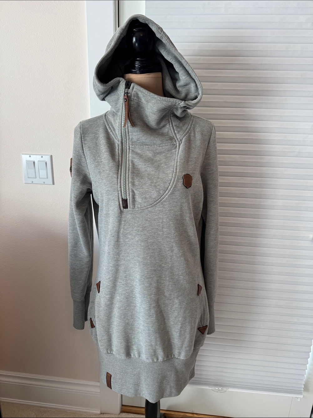 Naketano Brave New World Sweatshirt tunic dress, size Large